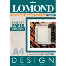 Фотобумага матовая односторонняя Lоmond Design Tartan 0921041 (A4, 210x297 см, 200 г/кв.м, 10 листов, с тиснением Шотландка)
